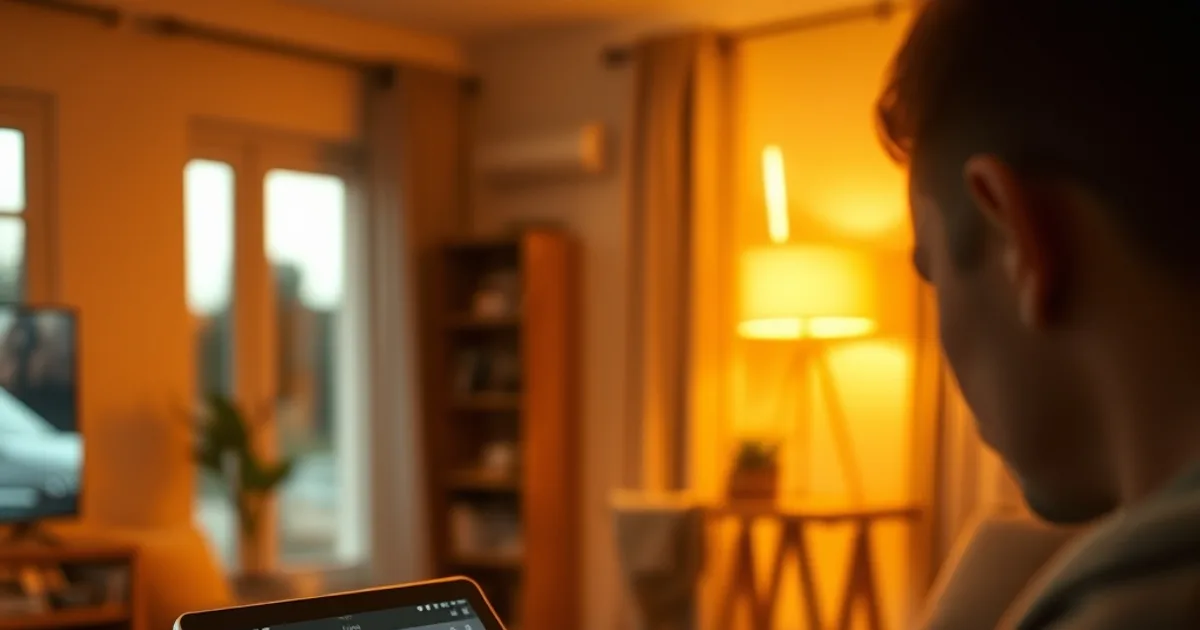 Personne comparant des offres sur une tablette dans un salon chaleureux, illustrant comment choisir un code IPTV premium